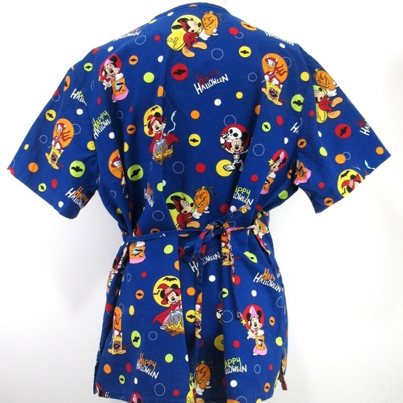 Disney Halloween - Scrubs Top - Size L - Mickey - Picture 2 of 5
